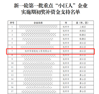 華新機(jī)電晉升國家重點(diǎn)“小巨人”啦！